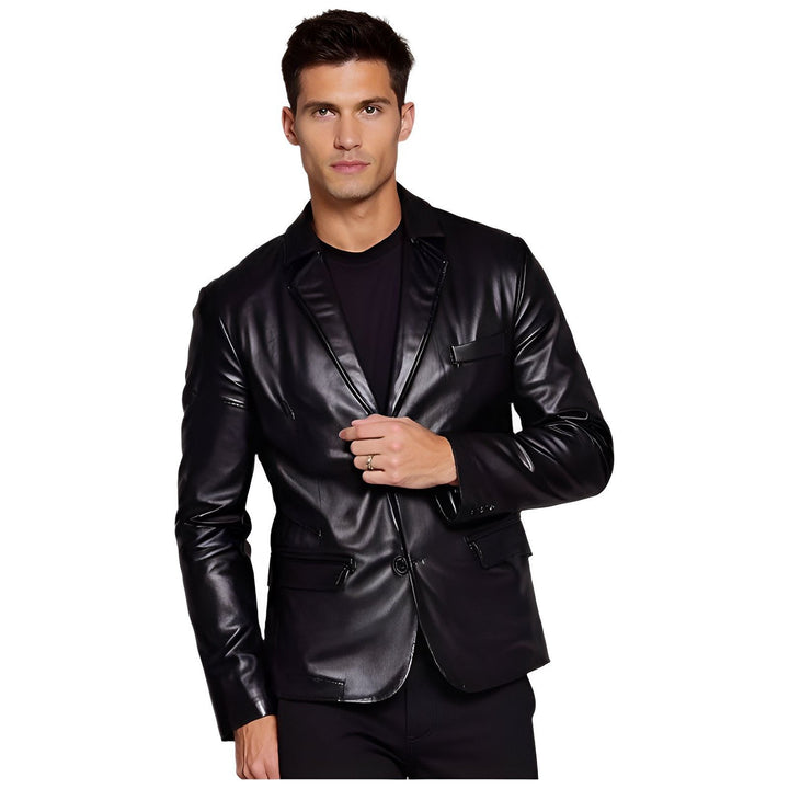 Ashford Faux Leather Blazer Wynston Duke 