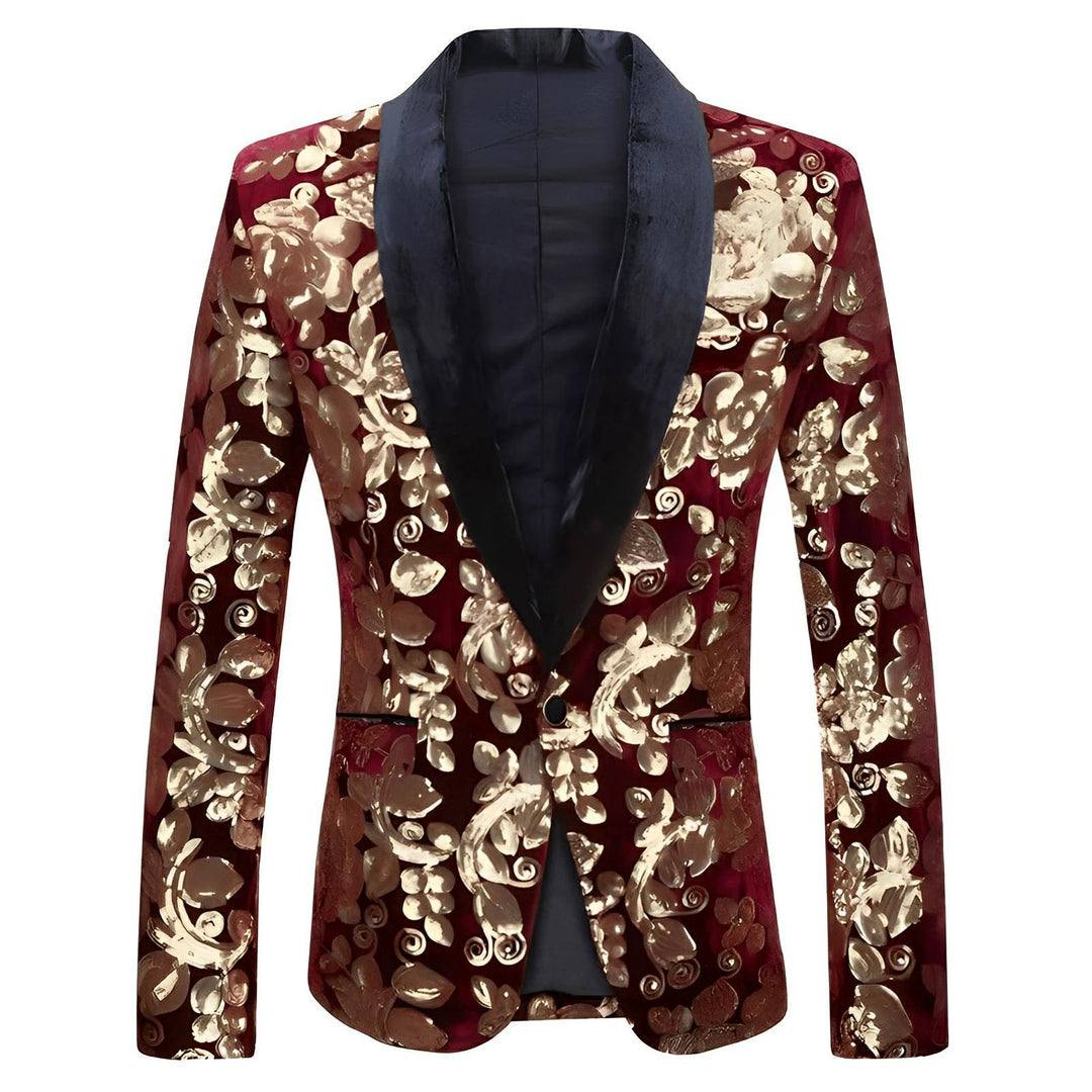 Calloway Sequin Blazer Wynston Duke Wine Red XS 
