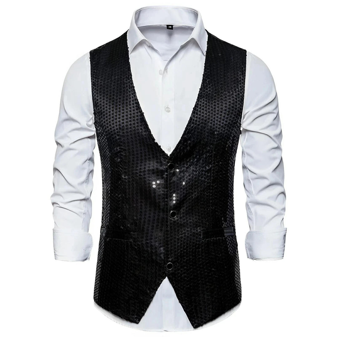 Delaney Sequin Vest Wynston Duke Black S 