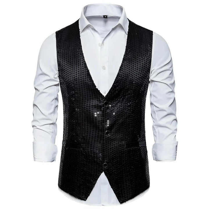 Delaney Sequin Vest Wynston Duke Black S 