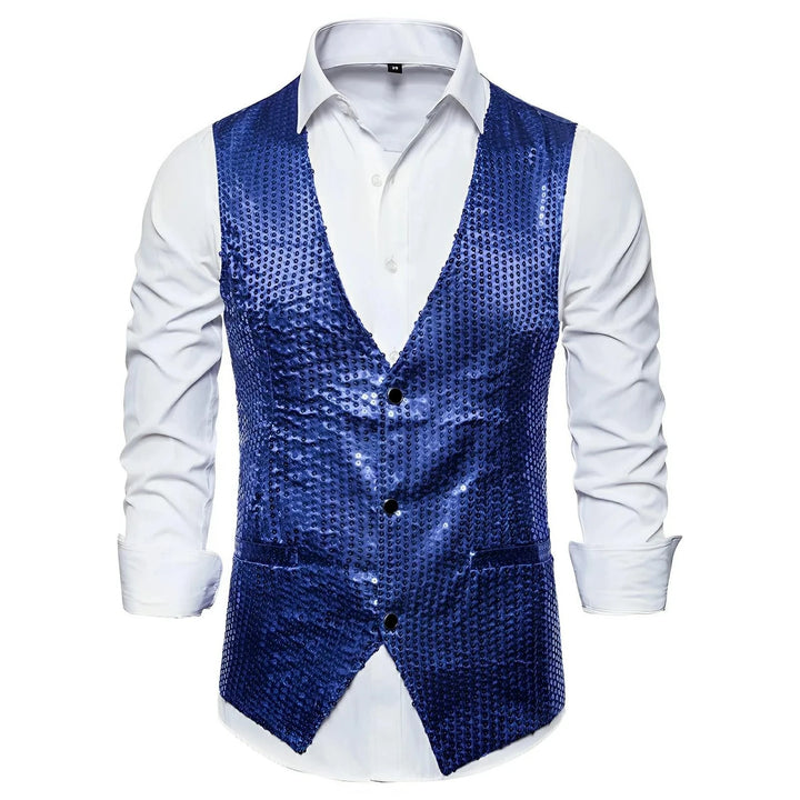 Delaney Sequin Vest Wynston Duke Blue S 