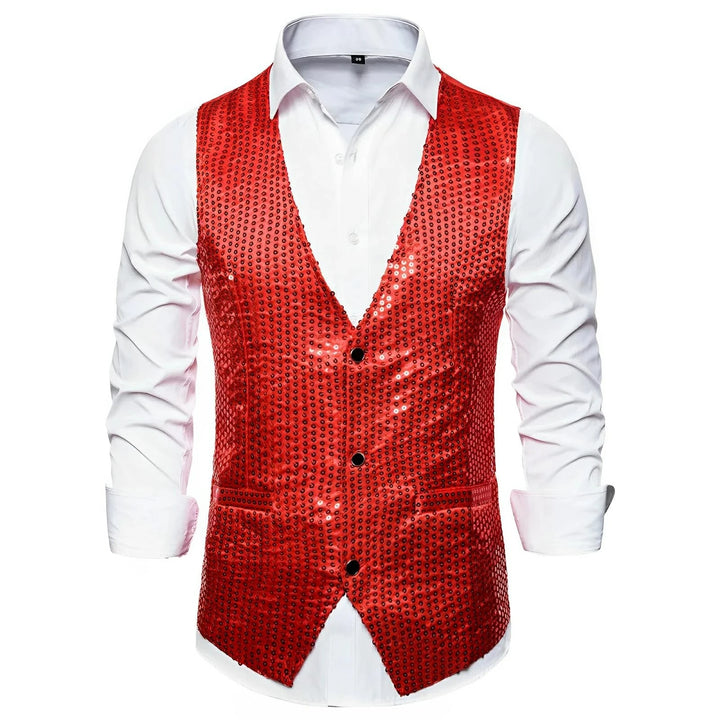 Delaney Sequin Vest Wynston Duke Red S 