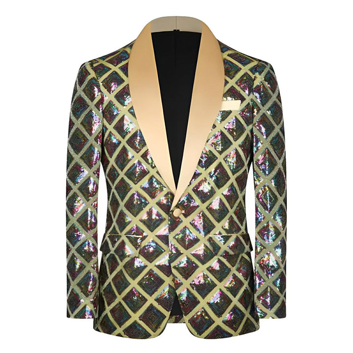 Ellison Sequin Blazer Wynston Duke Gold 36R 