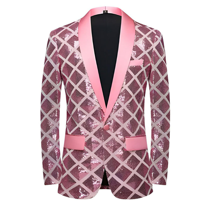 Ellison Sequin Blazer Wynston Duke Pink 36R 