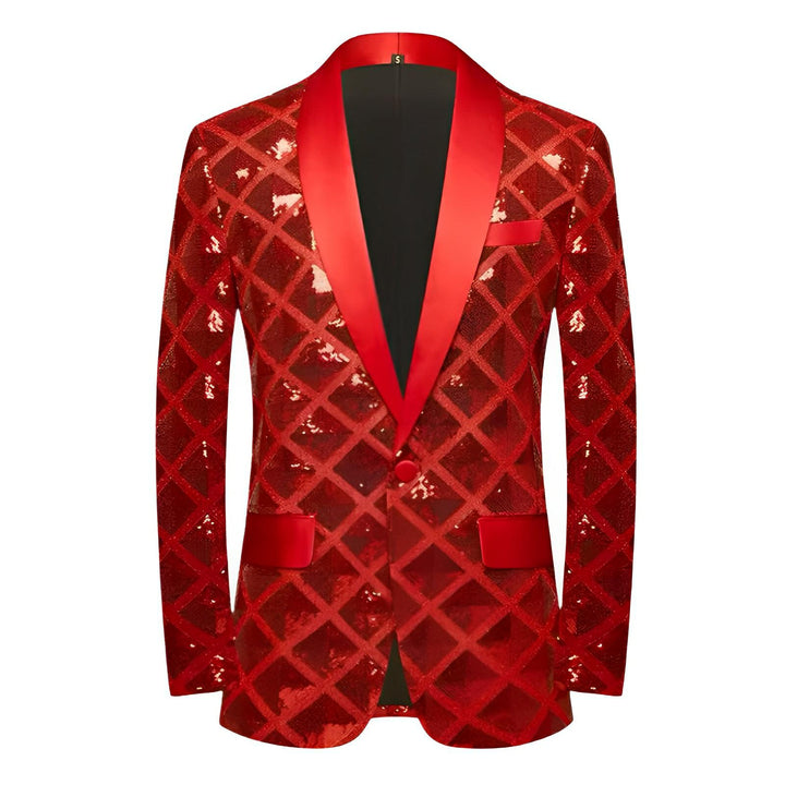 Ellison Sequin Blazer Wynston Duke Red 36R 