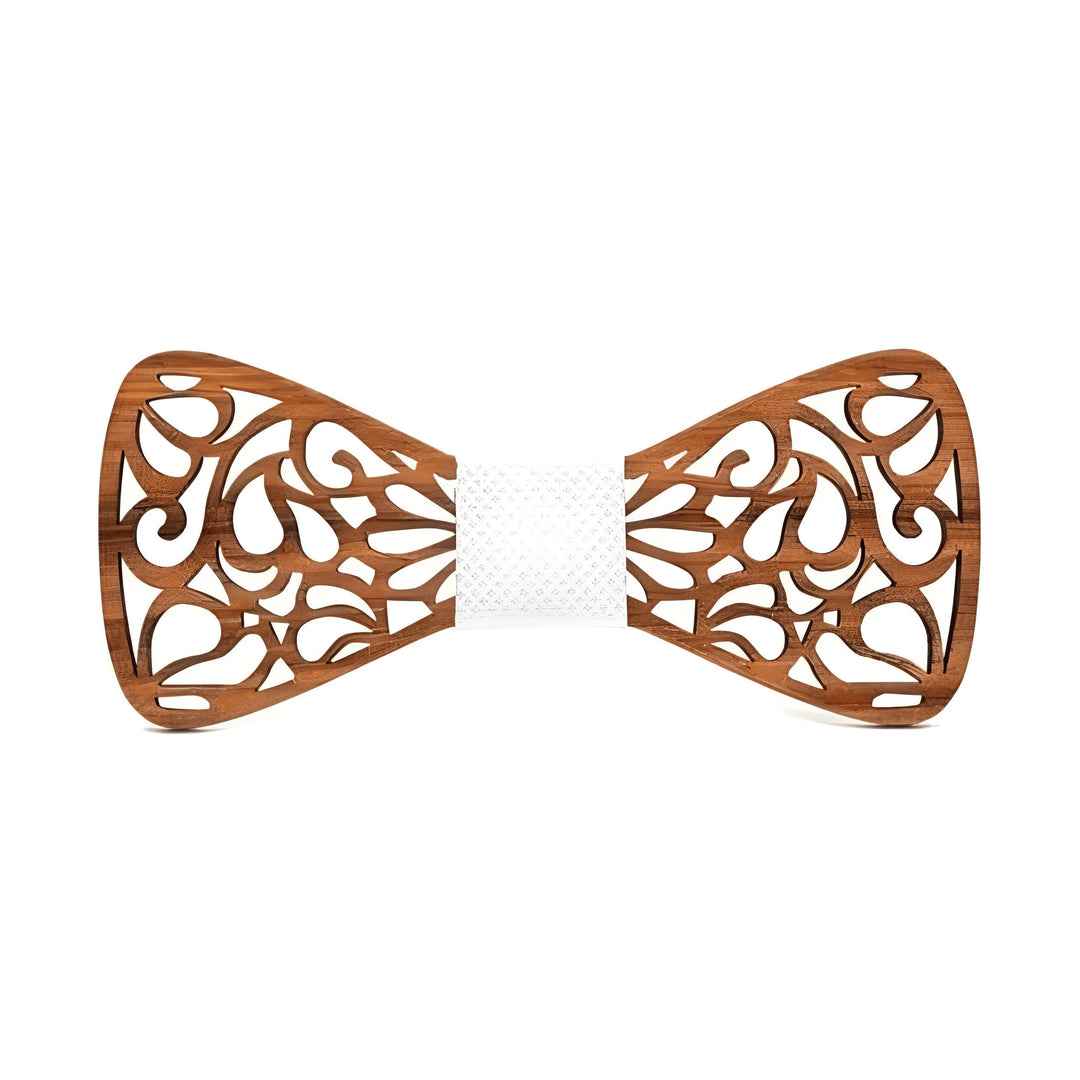 Everett Wooden Bow Tie Wynston Duke White 