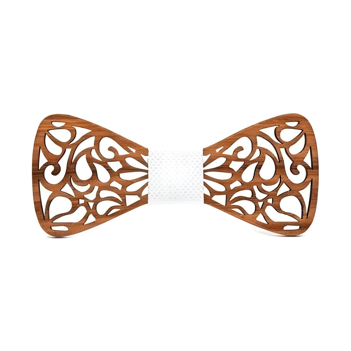 Everett Wooden Bow Tie Wynston Duke White 