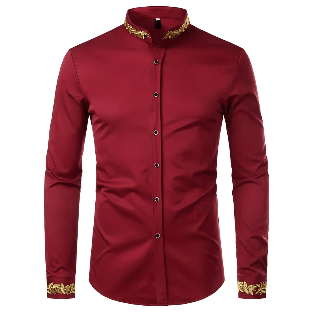 Glennburn Embroidered Shirt Wynston Duke Wine Red S 