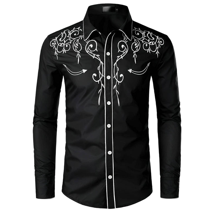 Hadley Embroidered Shirt Wynston Duke Black S 