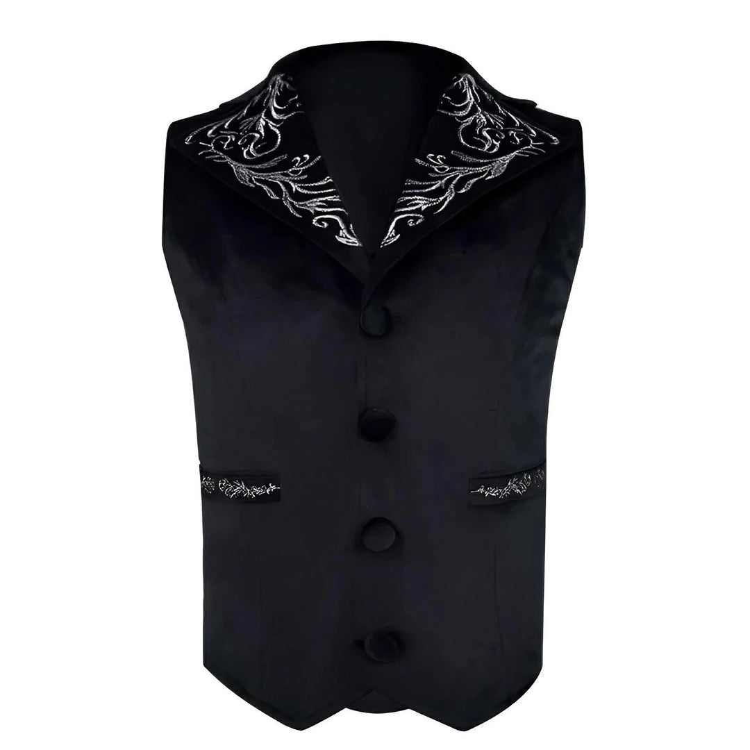 Hollingsworth Embroidered Vest Wynston Duke Black 2XS 
