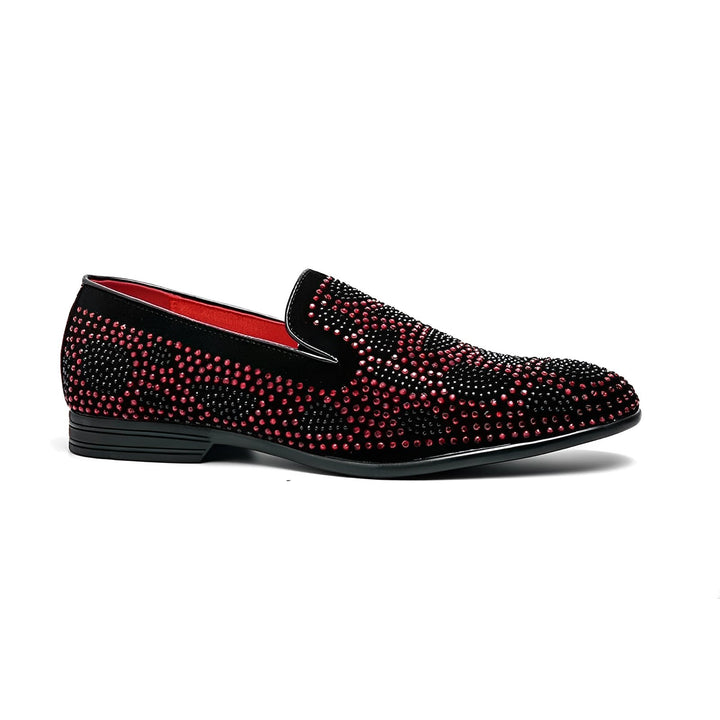 Kingsley Rhinestone Loafers Wynston Duke Red 5 