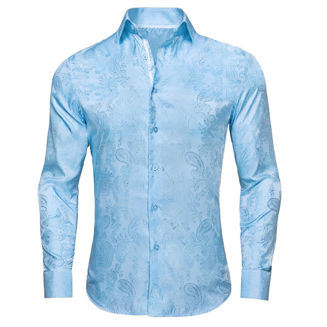 Merrick Silk Shirt Wynston Duke Sky Blue 2XS 