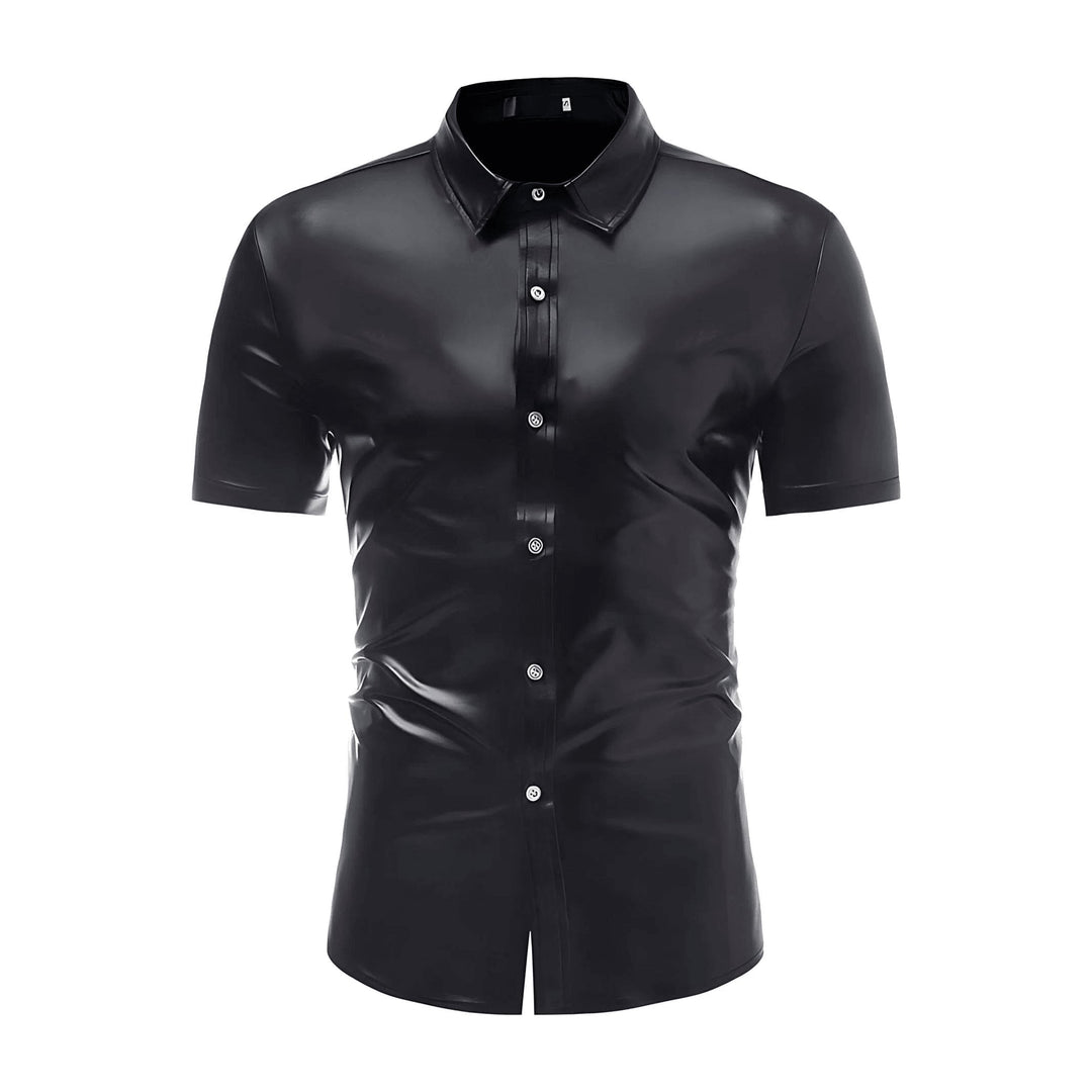 Metallic Short-Sleeve Shirt Wynston Duke Black S 