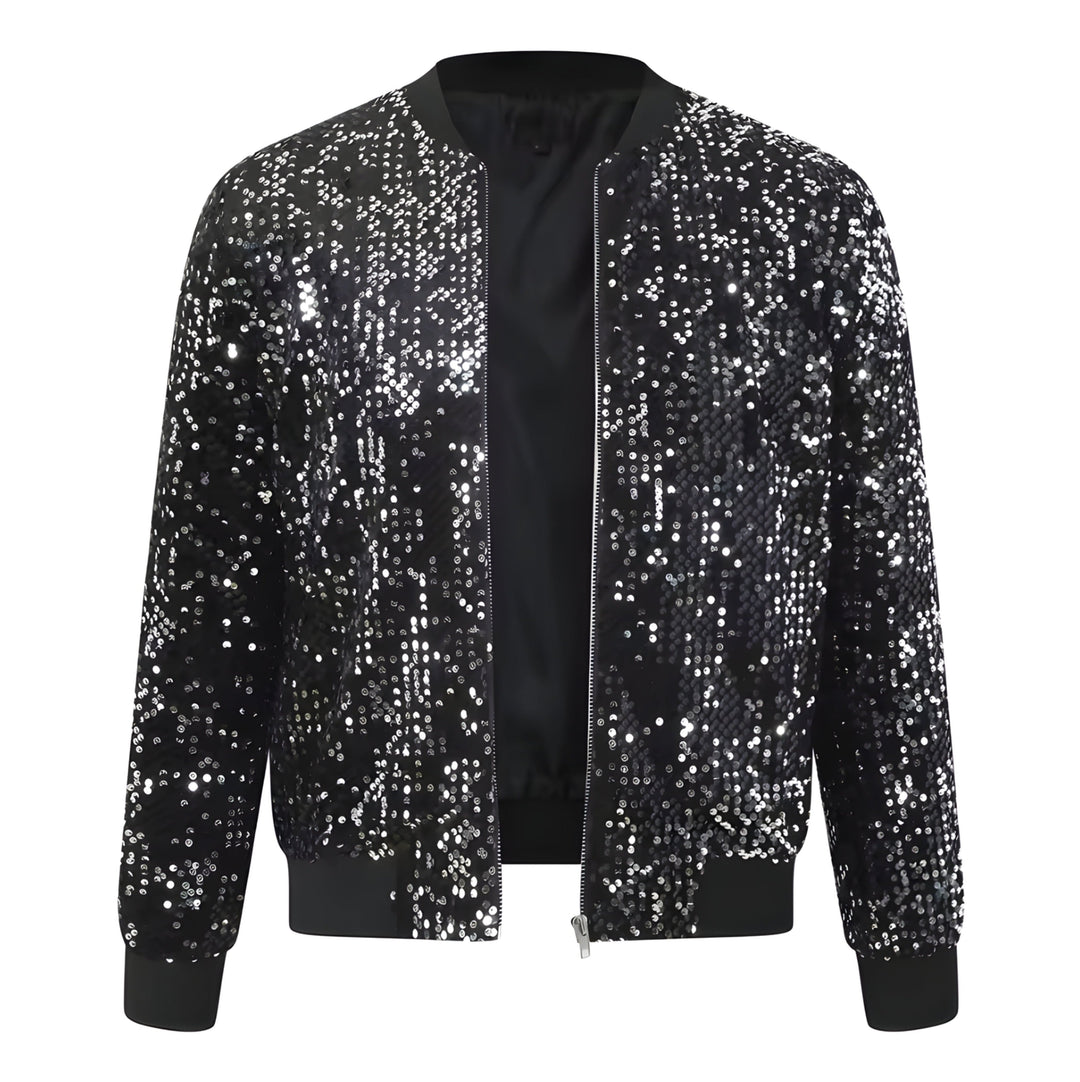 Noir Sequin Bomber Jacket Watson Duke S 