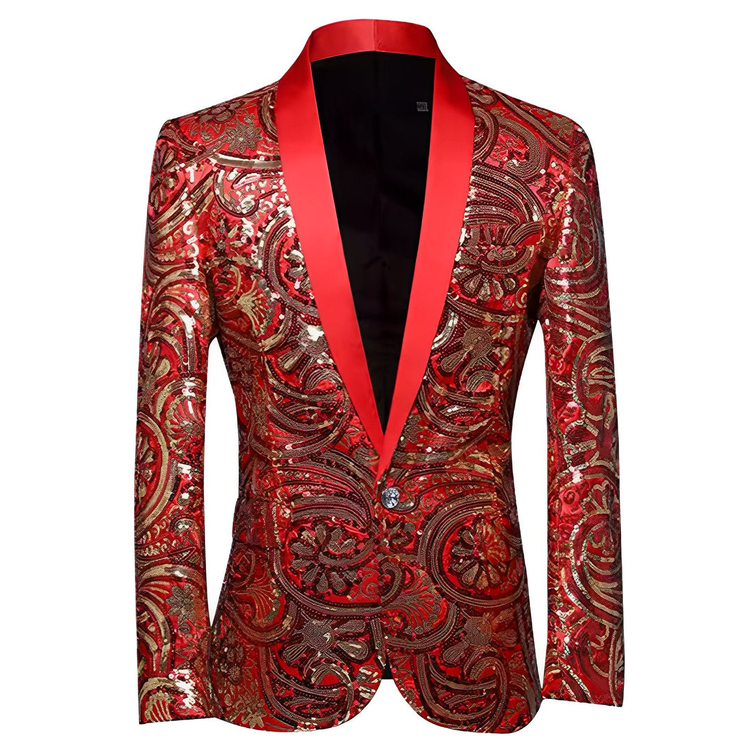 Norwood Sequin Blazer Wynston Duke Red XS 
