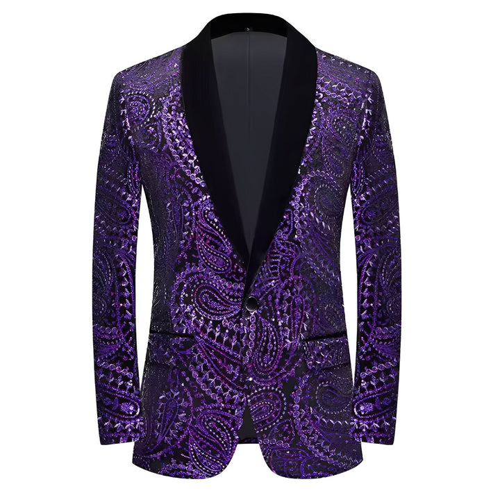 Quinton Sequin Blazer Wynston Duke Plum 34R 
