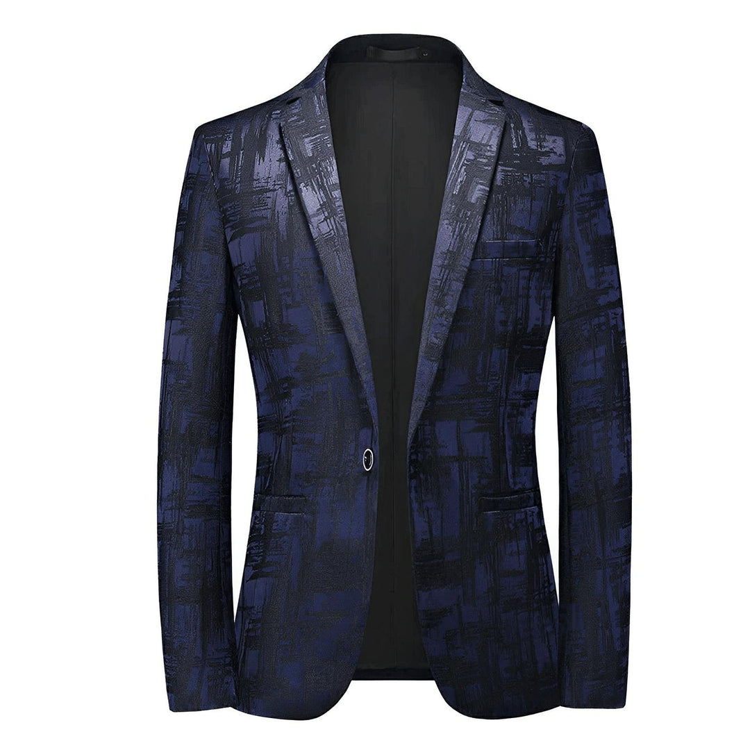 Tattersall Jacquard Blazer Wynston Duke Navy Blue 2XS 