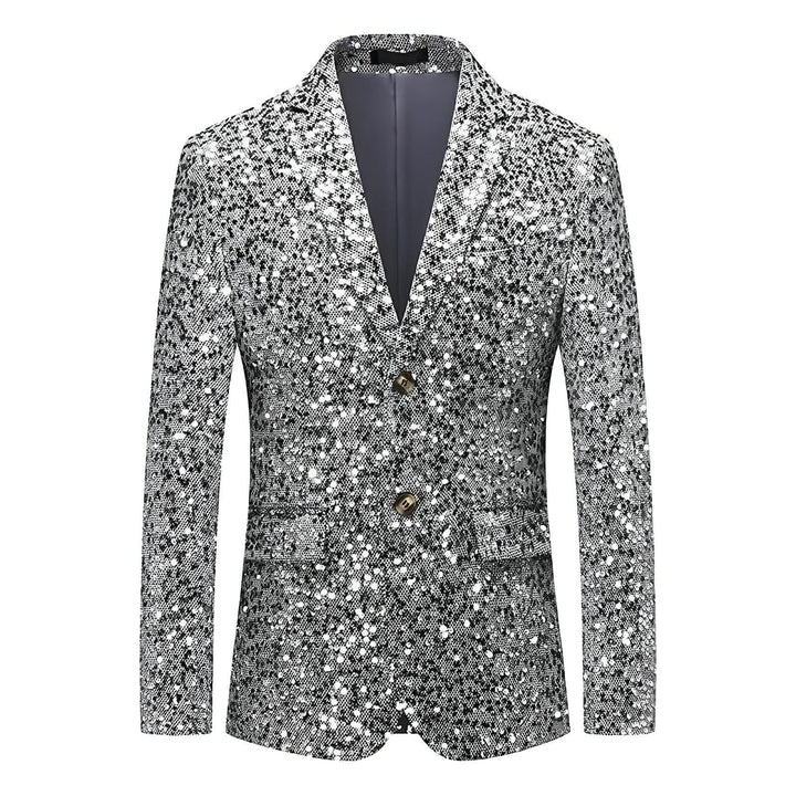 The Avalon Slim Fit Sequin Blazer Suit Jacket - Platinum Wynston Duke 
