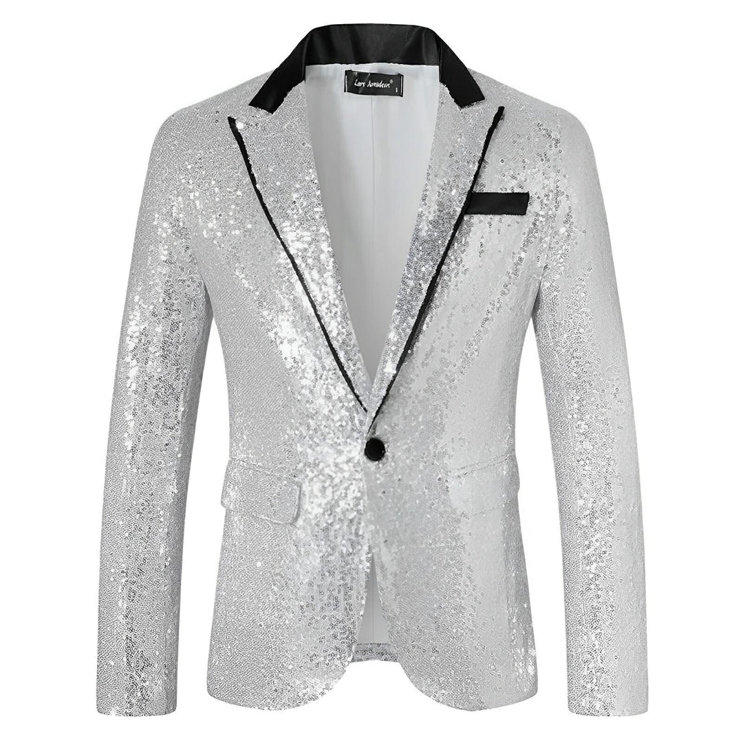 Vail Sequin Blazer Wynston Duke Silver S 