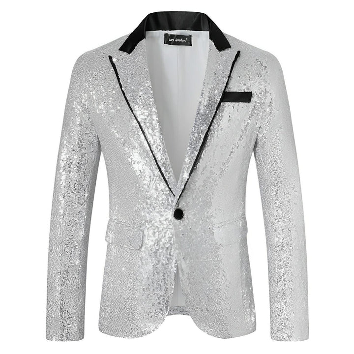 Vail Sequin Blazer Wynston Duke Silver S 
