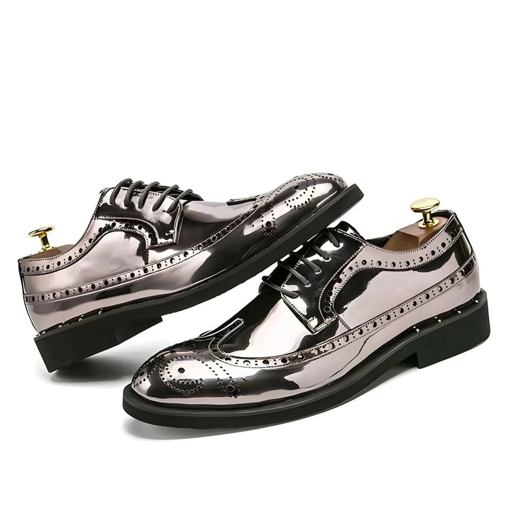 Zane Patent Leather Oxfords Wynston Duke Silver 7 