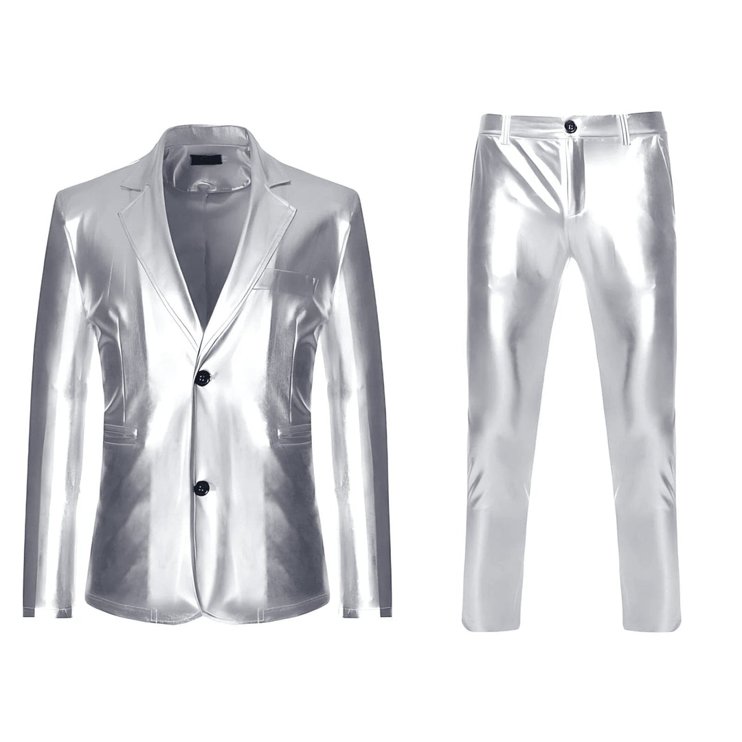 Zane Patent Leather Suit Wynston Duke Silver XS 